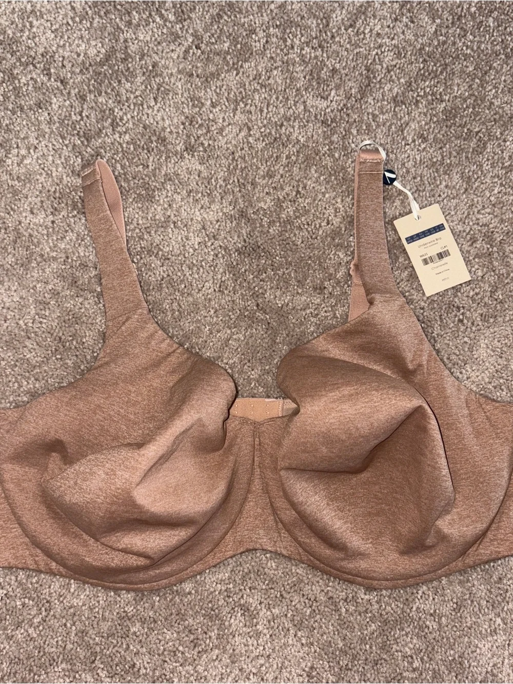 NWT Aislin Tan Underwire Bra Non-Padded 46DD